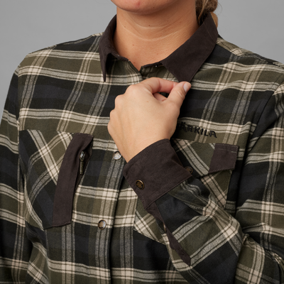 Dámska košeľa härkila aivak l/s olive - 140112877_d05