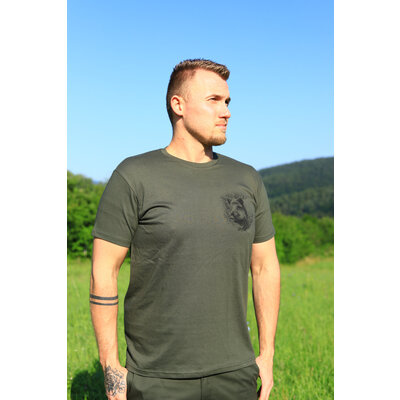 Pánske poľovnícke tričko tetrao diviak malý - zelené - polovnicke_tricko_tetrao_s_motívom_zveri (43)