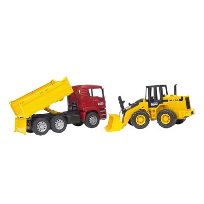 Nákladné auto man tga + čelný nakladač fr130 bruder - Nákladné auto MAN TGA + čelný nakladač FR130 BRUDER 2752