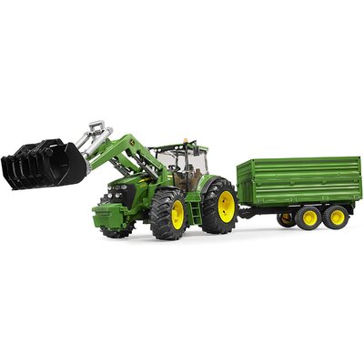 Traktor john deere 7930 + čelný nakladač a vozidlo bruder - Traktor John Deere 7930 + čelný nakladač a vozidlo BRUDER 3055 (4)