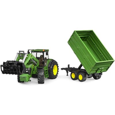 Traktor john deere 7930 + čelný nakladač a vozidlo bruder - Traktor John Deere 7930 + čelný nakladač a vozidlo BRUDER 3055 (6)