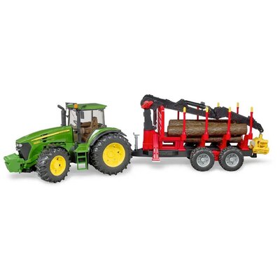 Traktor john deere 7930 + prepravník na drevo bruder - Traktor John Deere 7930 + prepravník na drevo BRUDER