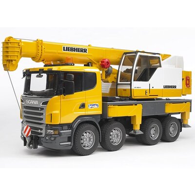 Autožeriav – nákladné auto scania r so žeriavom liebherr bruder - Autožeriav – Nákladné auto Scania R so žeriavom Liebherr BRUDER