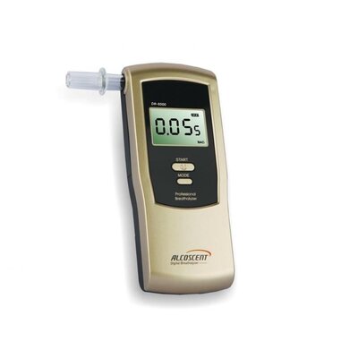Alkoholtester DA 8500 s LCD displejom a náustkom, zlatého prevedenia, značky Alcoscent.
