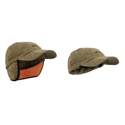 Šiltovka Blaser Argali2 Basic v olivovej melange farbe s ochrannými ušnými klapkami z oranžového fleece materiálu. Šiltovka je vyrobená z nepremokavej a priedušnej tkaniny s membránou RAMBRANE, s podšívkou zo 100% polyesteru. Veľkosť S - M.