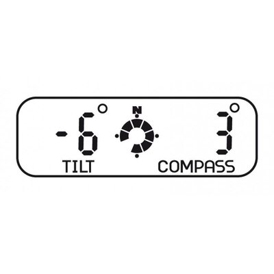 Digitálny displej kompasu a uhla naklonenia na ďalekohľade Bresser Binocom 7x50 DCS.