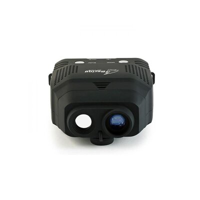 Nočné videnie Bering Optics URBAN PATROL Gen 1+ z prednej strany s objektívom a ovládacími tlačidlami na vrchu.