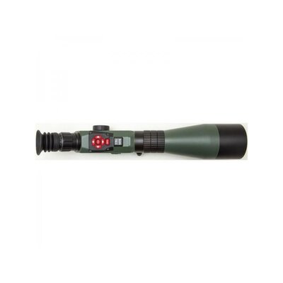 Smart spektív ATN X-SPOTTER HD 20-80x s funkciami ako 3D gyroskop, nočné videnie a nahrávanie vo Full HD, s robustným dizajnom a ovládacími tlačidlami na tele.