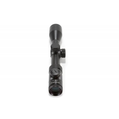 Puškohľad Bering Optics Hunt 1,5-6x42 IR, matná čierna farba, zobrazený zhora. Viditeľný je 30mm tubus a ovládacie prvky na nastavenie zväčšenia a osvetlenia.