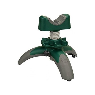 Nastreľovací stojan Handy Rest NXT pre krátke zbrane, výškovo nastaviteľný, poguované osadenie, zeleno-sivý dizajn.