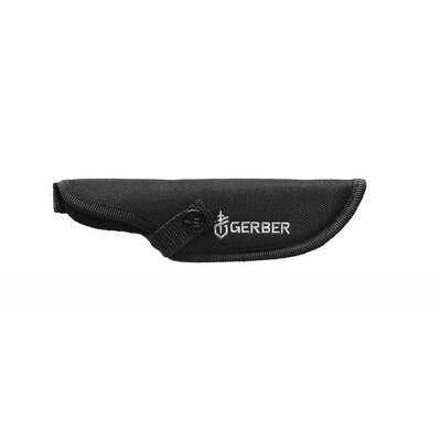 Nylónové puzdro pre poľovnícky nôž GERBER MOMENT FIXED BLADE LARGE DP s logom GERBER na prednej strane.