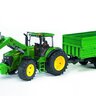 Traktor john deere 7930 + čelný nakladač a vozidlo bruder - Traktor John Deere 7930 + čelný nakladač a vozidlo BRUDER 3055 (2)