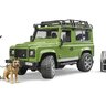 Defender land rover station wagon s figúrkou poľovníka a psa bruder - Defender Land Rover Station Wagon s figúrkou poľovníka a psa