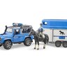 Policajné auto land rover s prívesom, koňom a figúrkou policajta bruder - Policajné auto Land Rover s prívesom, koňom a figúrkou policajta BRUDER