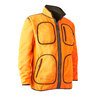 Pánska obojstranná bunda Deerhunter Gamekeeper Bonded reversible Orange s oranžovou stranou, elastickou tkaninou, tromi prednými vreckami na zips a semišovým lemovaním.