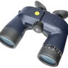Vodotesný binokulár Bresser Binocom 7x50 DCS s digitálnym kompasom a zámerným krížom, plnený dusíkom, čierno-modrý dizajn.