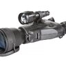 Binokulárne nočné videnie Armasight DISCOVERY 5x Gen 2+ SDi s veľkým objektívom, odnímateľným prísvitom a ergonomickým dizajnom na bielom pozadí.