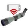 Smart spektív ATN X-SPOTTER HD 20-80x s bezdrôtovým pripojením k mobilnému zariadeniu, zelený dizajn s čiernym okrajom objektívu, ovládacie tlačidlá na tele zariadenia.