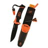 Pevný nôž GERBER BEAR GRYLLS ULTIMATE PRO s pogumovanou rukoväťou a šnúrkou s píšťalkou. Obsahuje puzdro s nápisom GERBER.