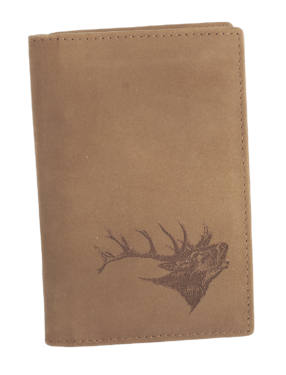 Skórzane etui na dokumenty TETRAO małe ryczący jeleń